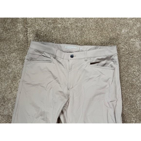 Western Rise Classic Fit Chinos Khaki Tan Pants Mens Size 36x30 - Picture 2 of 14